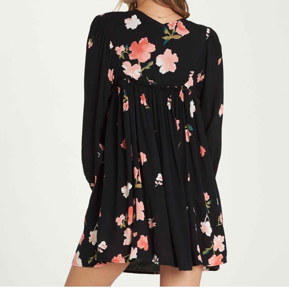 Billabong Black Floral Mini Dress - Picture 9 of 12